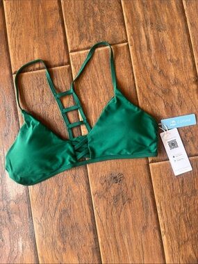 Cupshe Emerald Green Ladder-Back Bikini Top /Size Medium